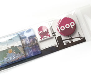 25mm buttons på DIN lang kort i poly-pose