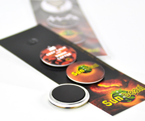 32mm magnetbuttons på kort, Sunbean