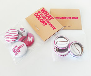 4 buttons 25mm i poly-pose med headerkort, Telekom