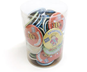 56mm buttons i rund dåse
