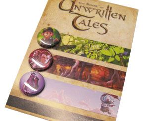 Postkort med 3 knapper 25mm, Unwritten Tales